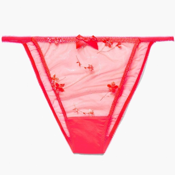 Savage X Fenty Curvy Foiled Fresh Cut Floral Embroidery String Bikini 3X NWT - Picture 1 of 6